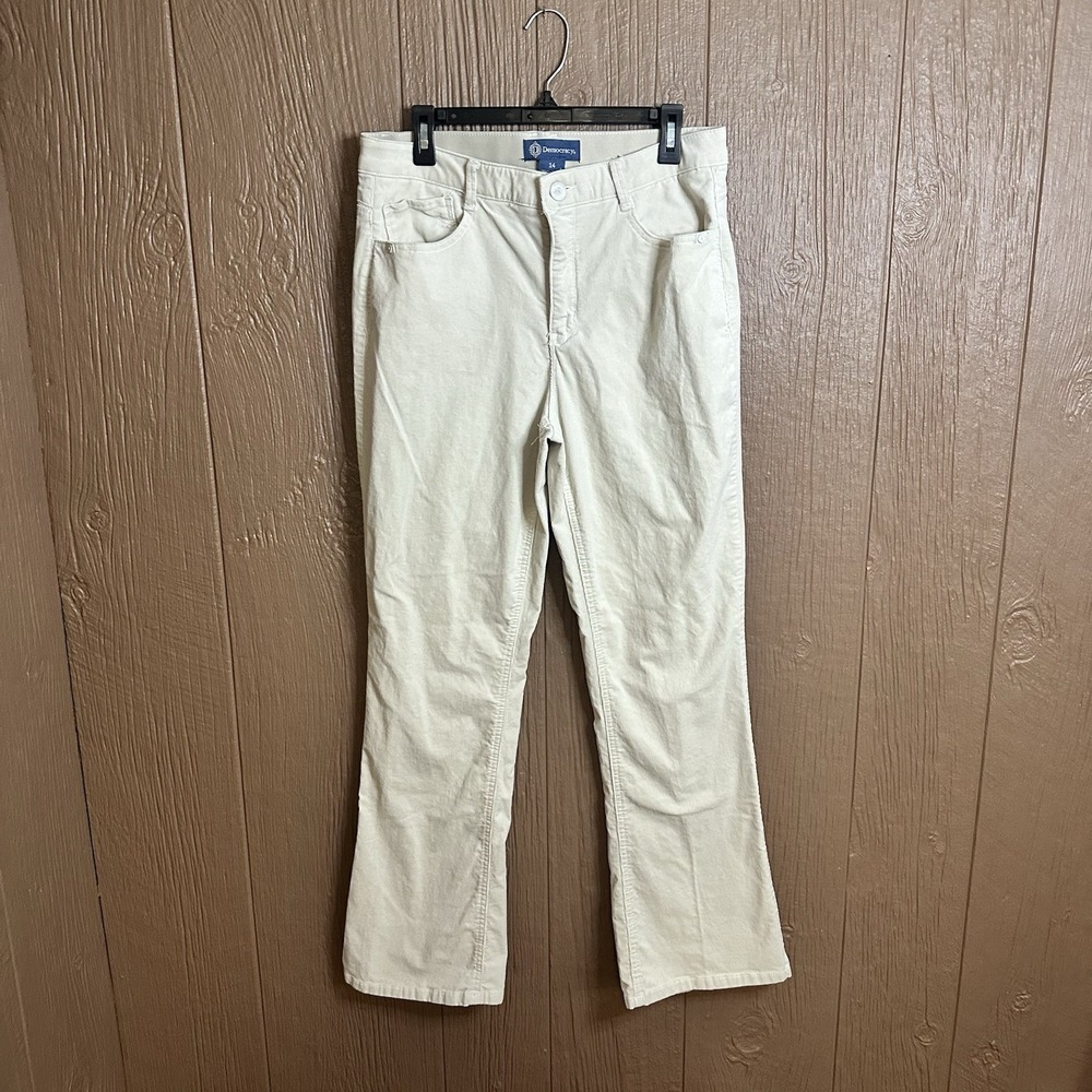 Democracy Kathryn Ab Solution Boot Cut Cream Corduroy Pants Sz 14 Mid Rise